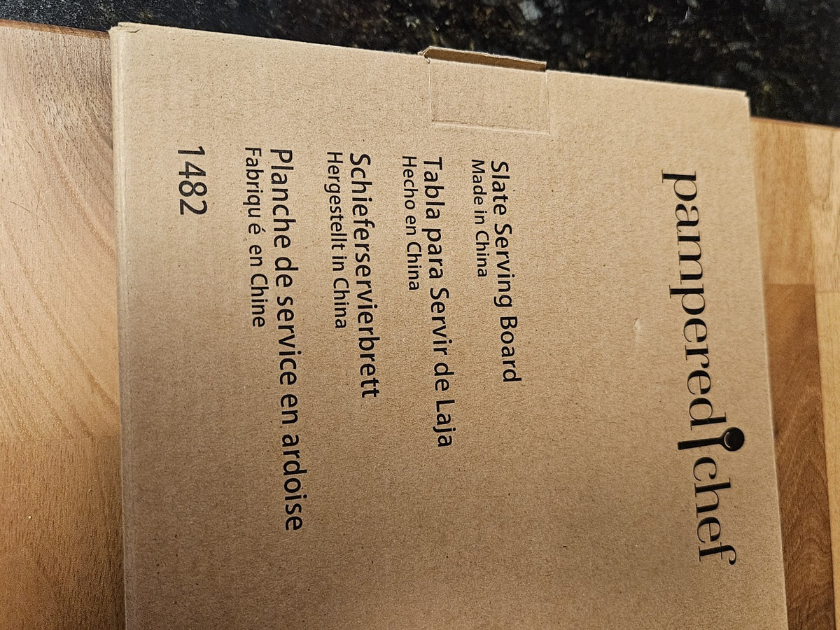 Pampered Chef Slate Serving Board #1482 EUC In Original Box