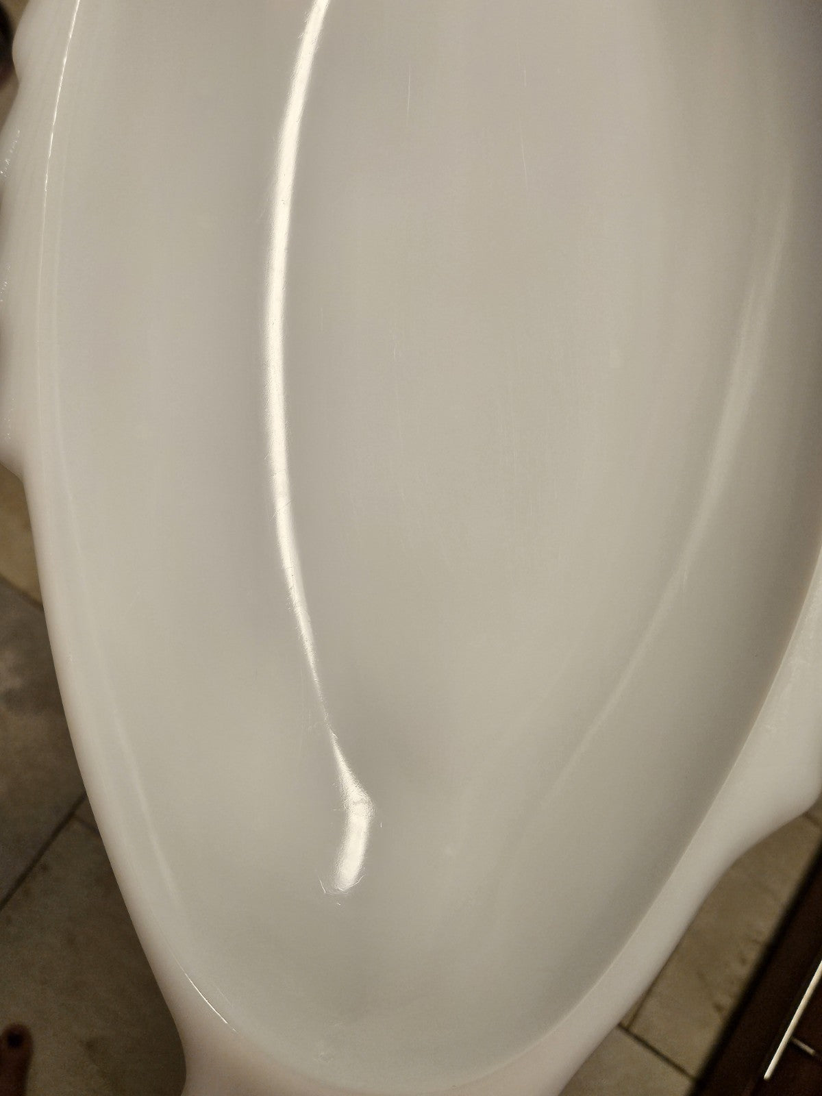 Vintage GlasBake Milk Glass Large Fish Serving Platter 18" x 8.5" Reversed Stamp