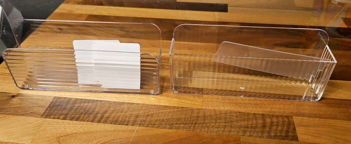 Lot Of 6 Clear Acrylic Adhesive Wall Mounted Organizer Bins Cabinet Storage NIB