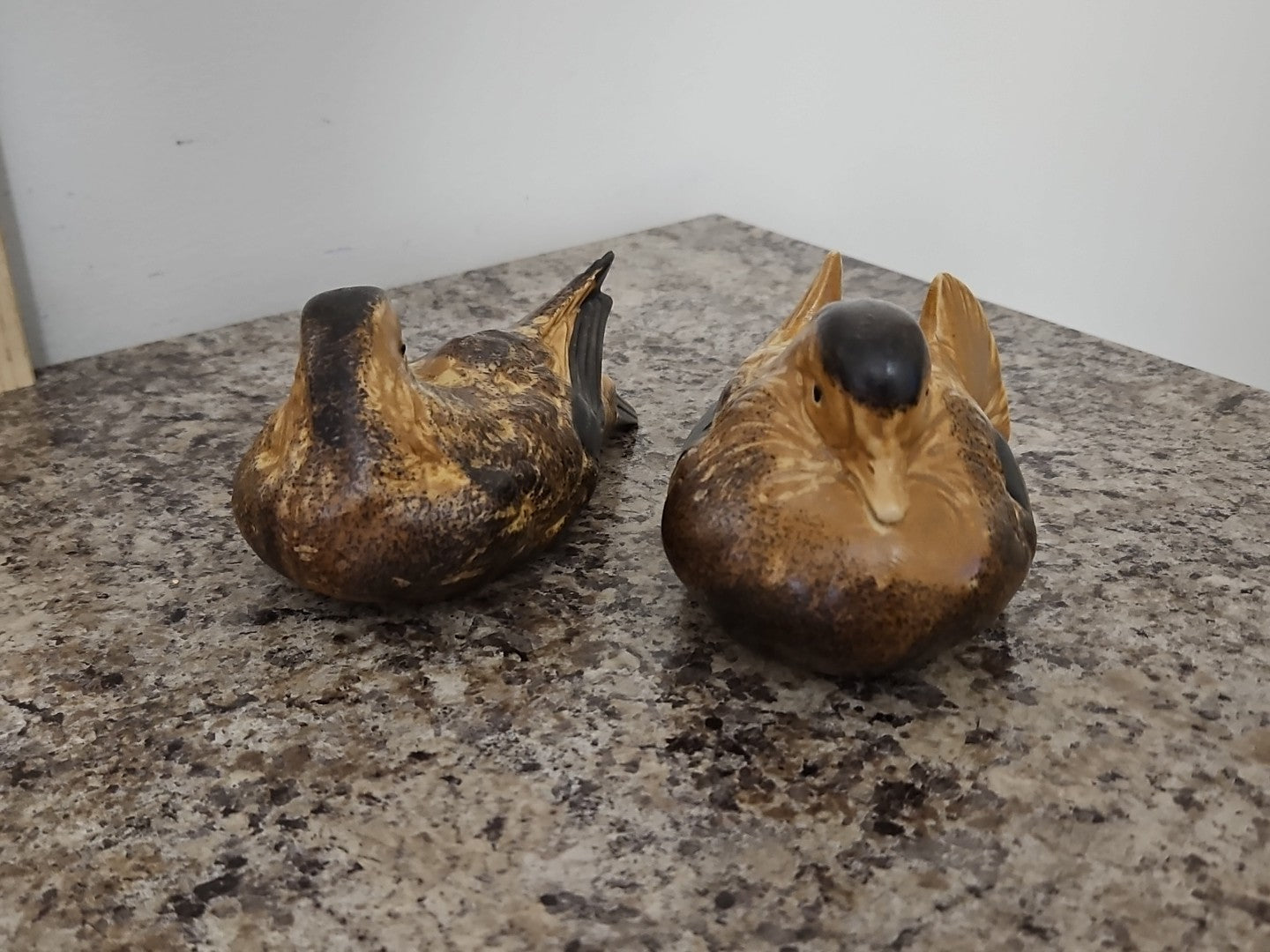Vintage Andrea by Sadek Brown Black Sitting Doves Birds Ducks Figurines Lot Of 2