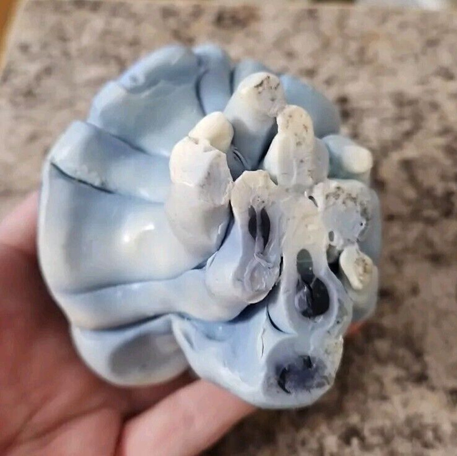 Norther Lights Candles Blue Mushroom Shaped Candle Handmade Unused