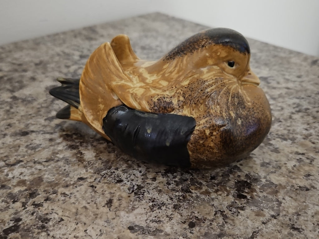 Vintage Andrea by Sadek Brown Black Sitting Doves Birds Ducks Figurines Lot Of 2