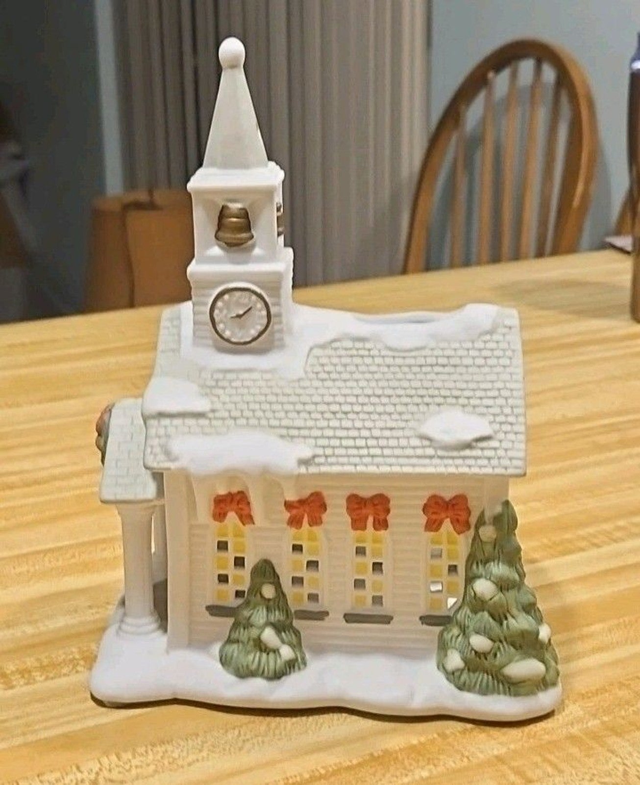 Partylite Tea Light Candle Holder Retired P0428 Christmas Church 9"Hx5"x6.5"