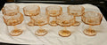 Set of 8 Vintage McKee "Tricia" Pink Depression Glass Art Deco Octagon Coupes