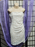 Windsor Picture Perfect Glitter Lace Short Rouched Dress NWT Women's L