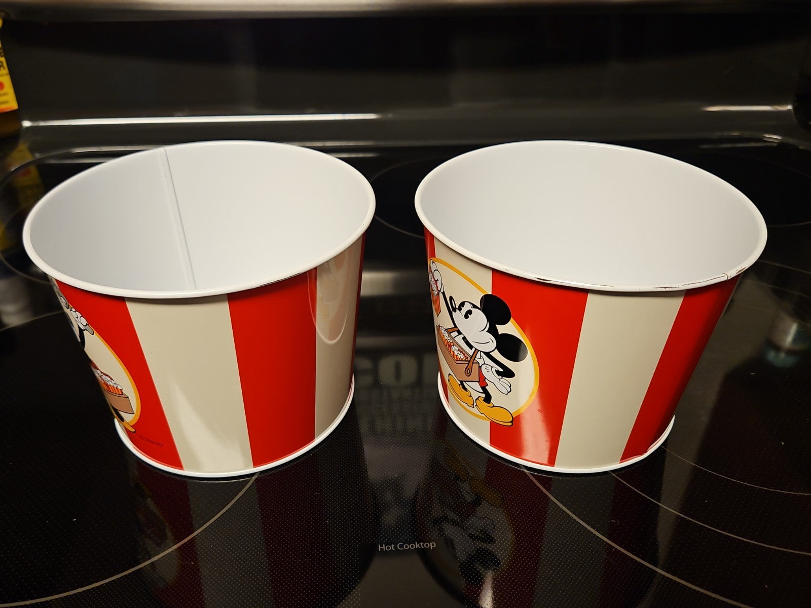 Disney Vintage Popcorn Buckets Set Of 5 New Mickey Metal