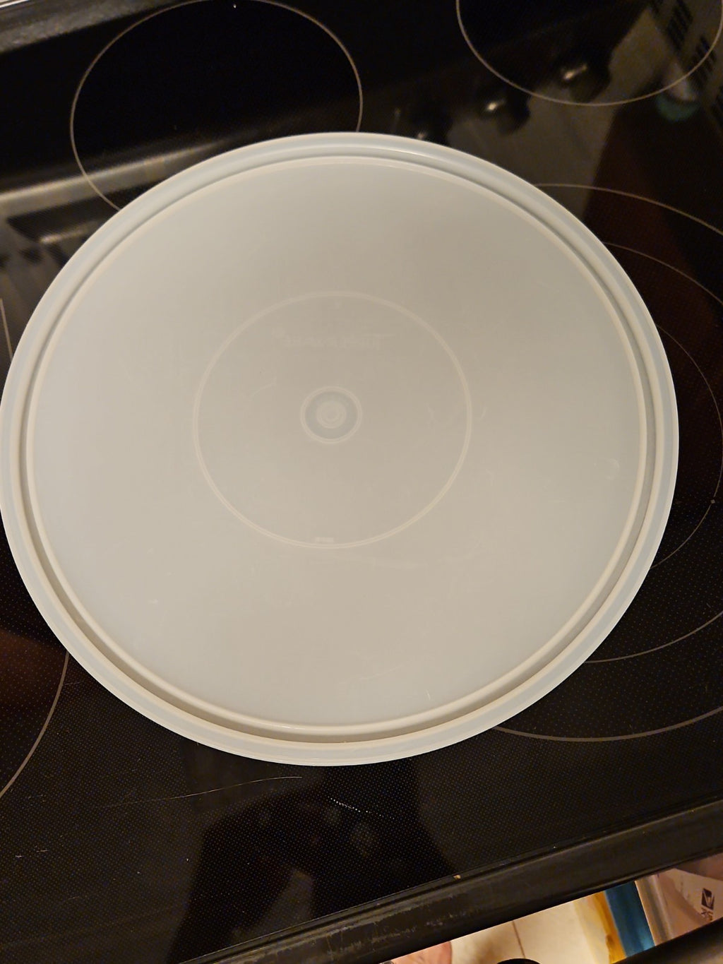 Vintage Tupperware Replacement Lid #224 Large Round Clear Sheer