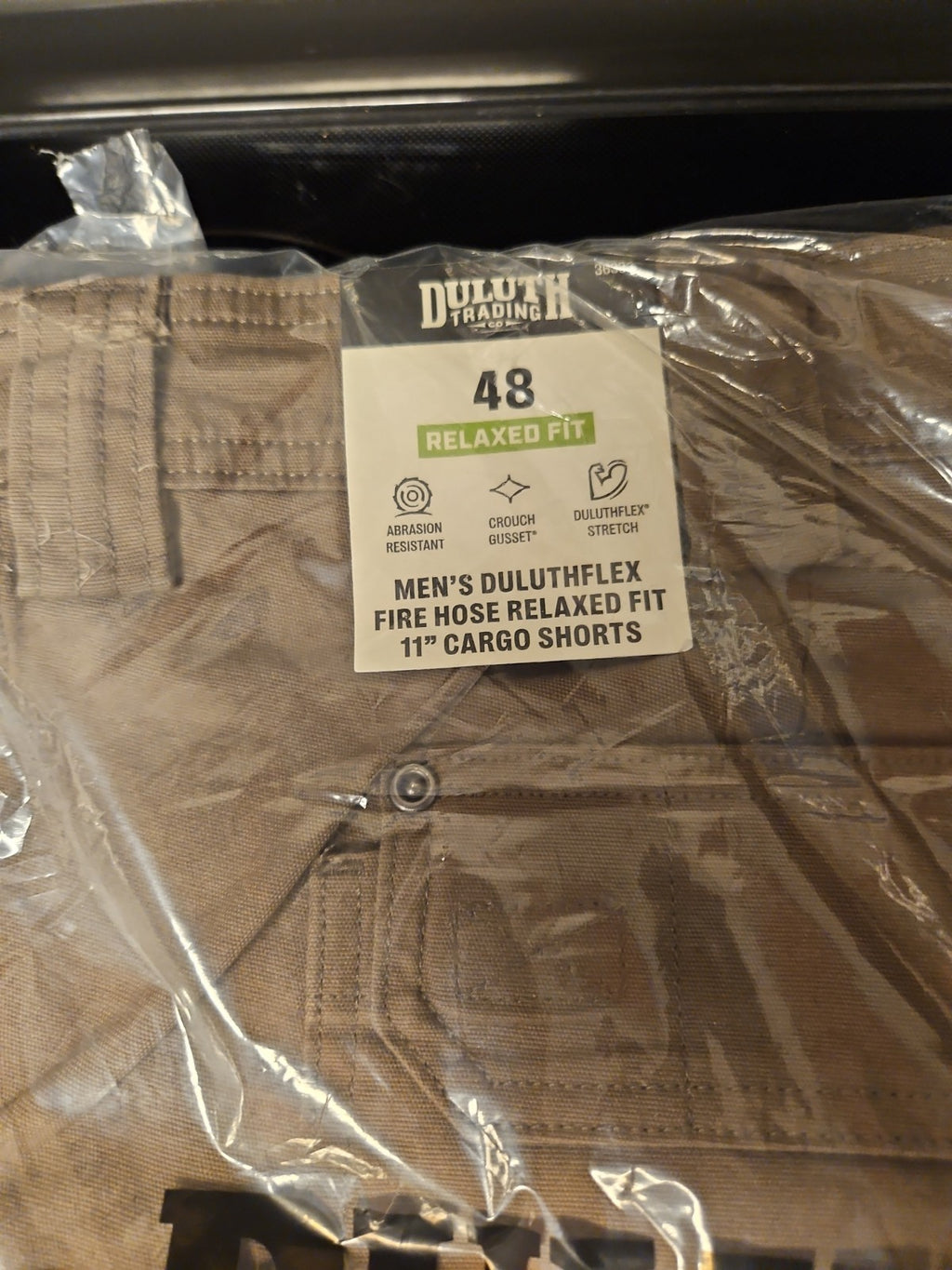 Duluth Men's Duluthflex Flex Fire Hose Relaxed Fit 11" Cargo Shorts Brown Sz 48