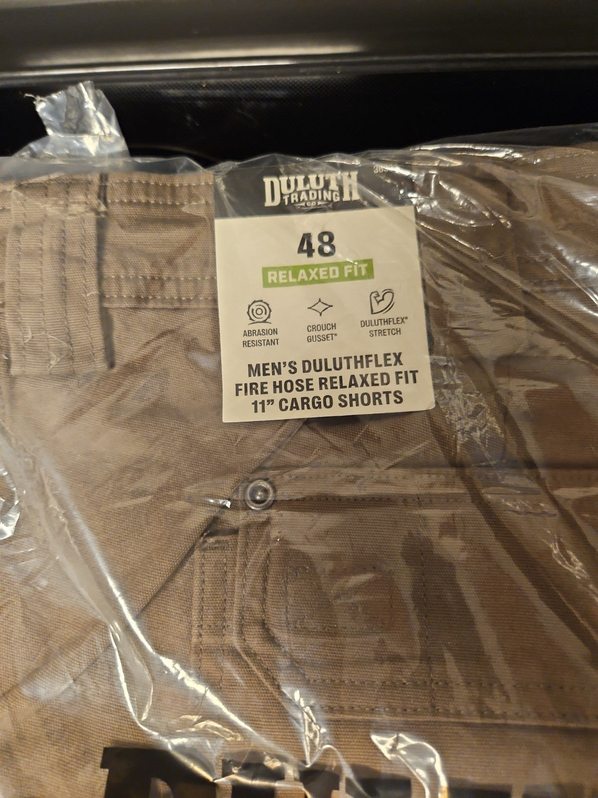 Duluth Men's Duluthflex Flex Fire Hose Relaxed Fit 11" Cargo Shorts Brown Sz 48