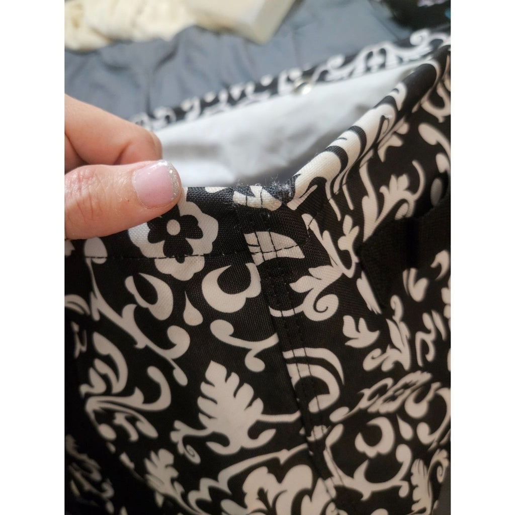 Thirty-One 31 Deluxe Utility Tote Black & White Parisian Pop