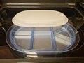 Vintage Tupperware Preludio Blue Acrylic Divided Serving Tray with Lid 2015A-1