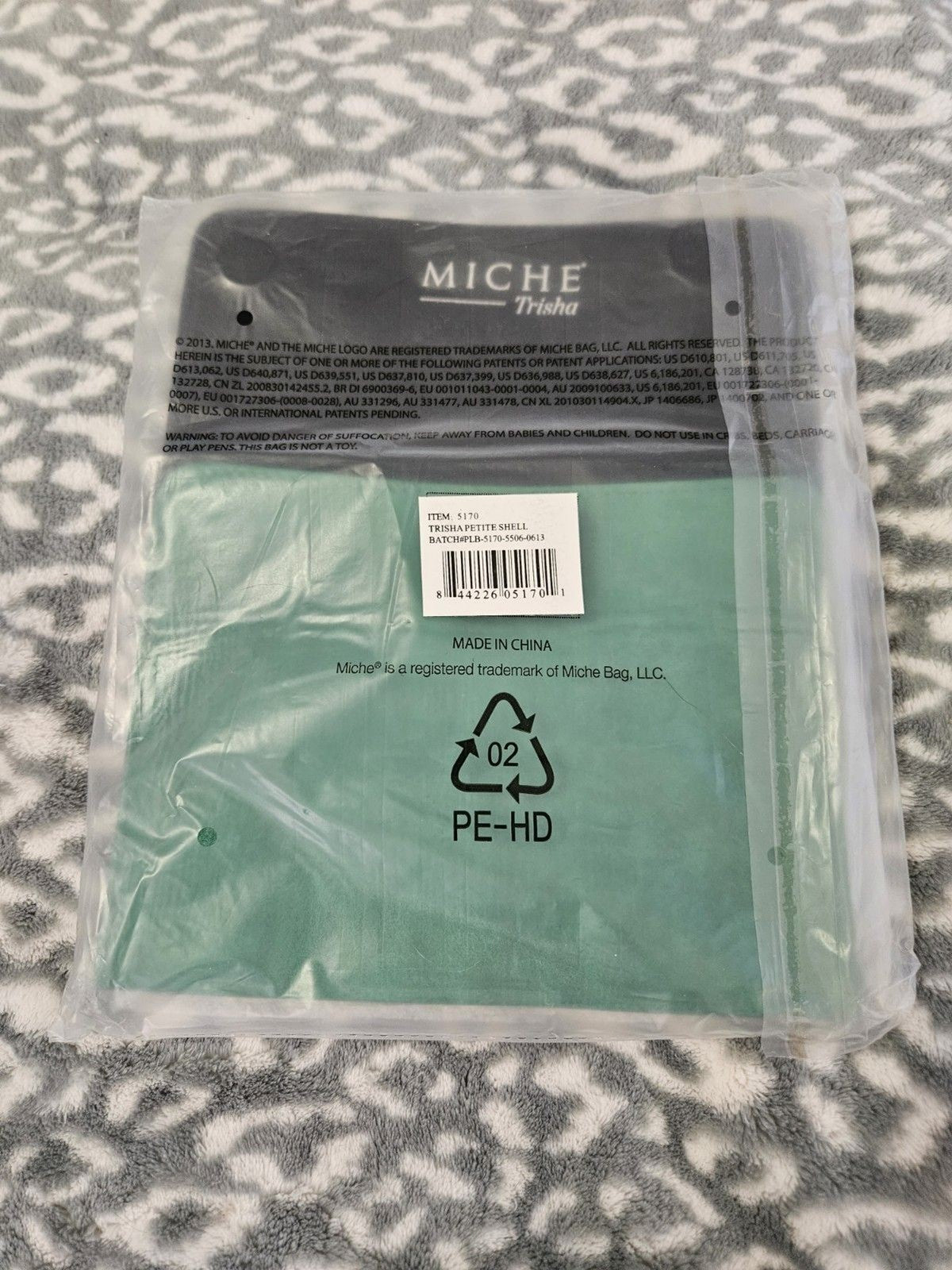 New In Package Retired Miche Trisha Petite Shell Teal Green Faux Leather