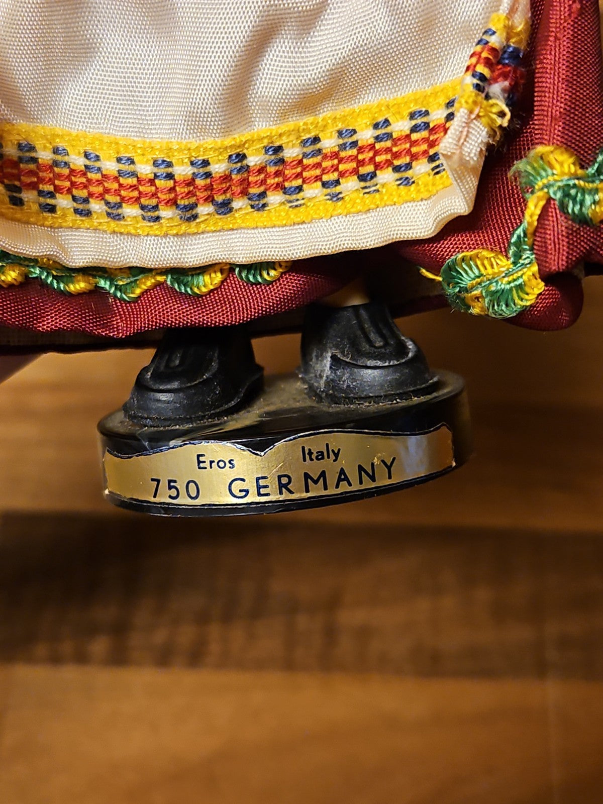 Vintage Eros Doll 750 Germany Traditional Folk Costume Made In Italy Souvenir 7"