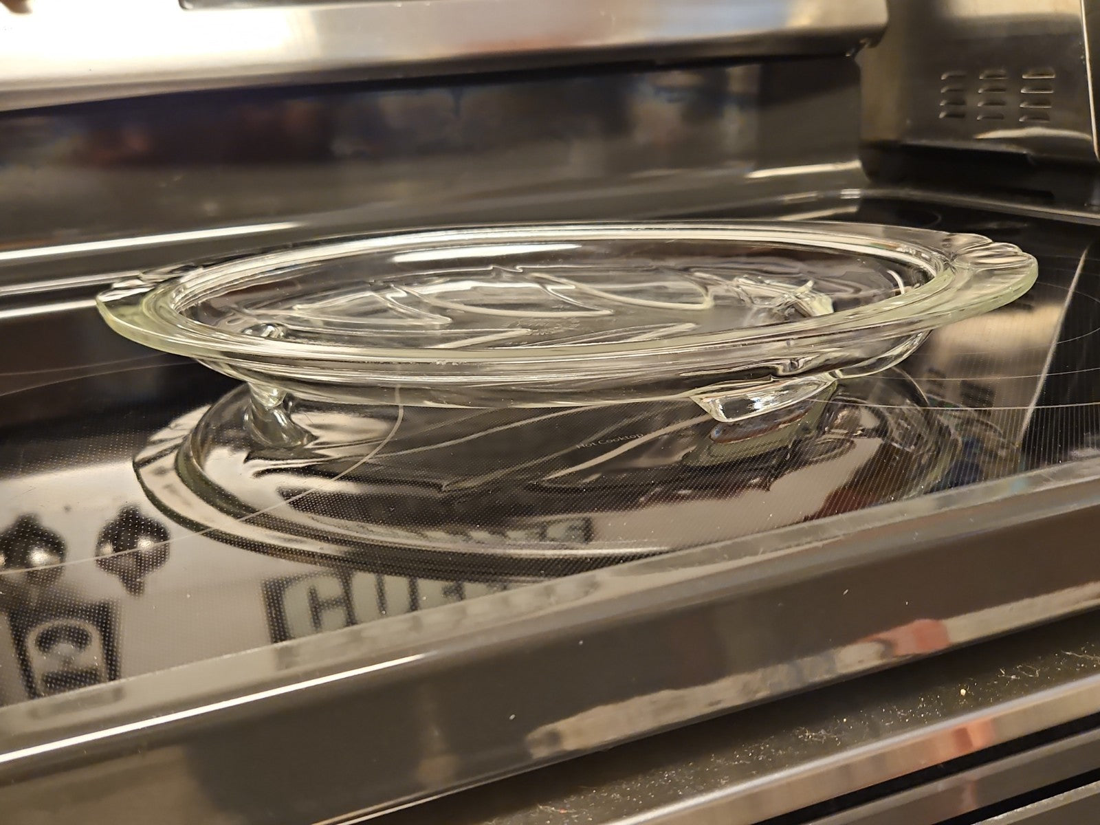 Vintage Pyrex 815 Clear Glass Tree of Life 15" Serving Platter w/Drip Well