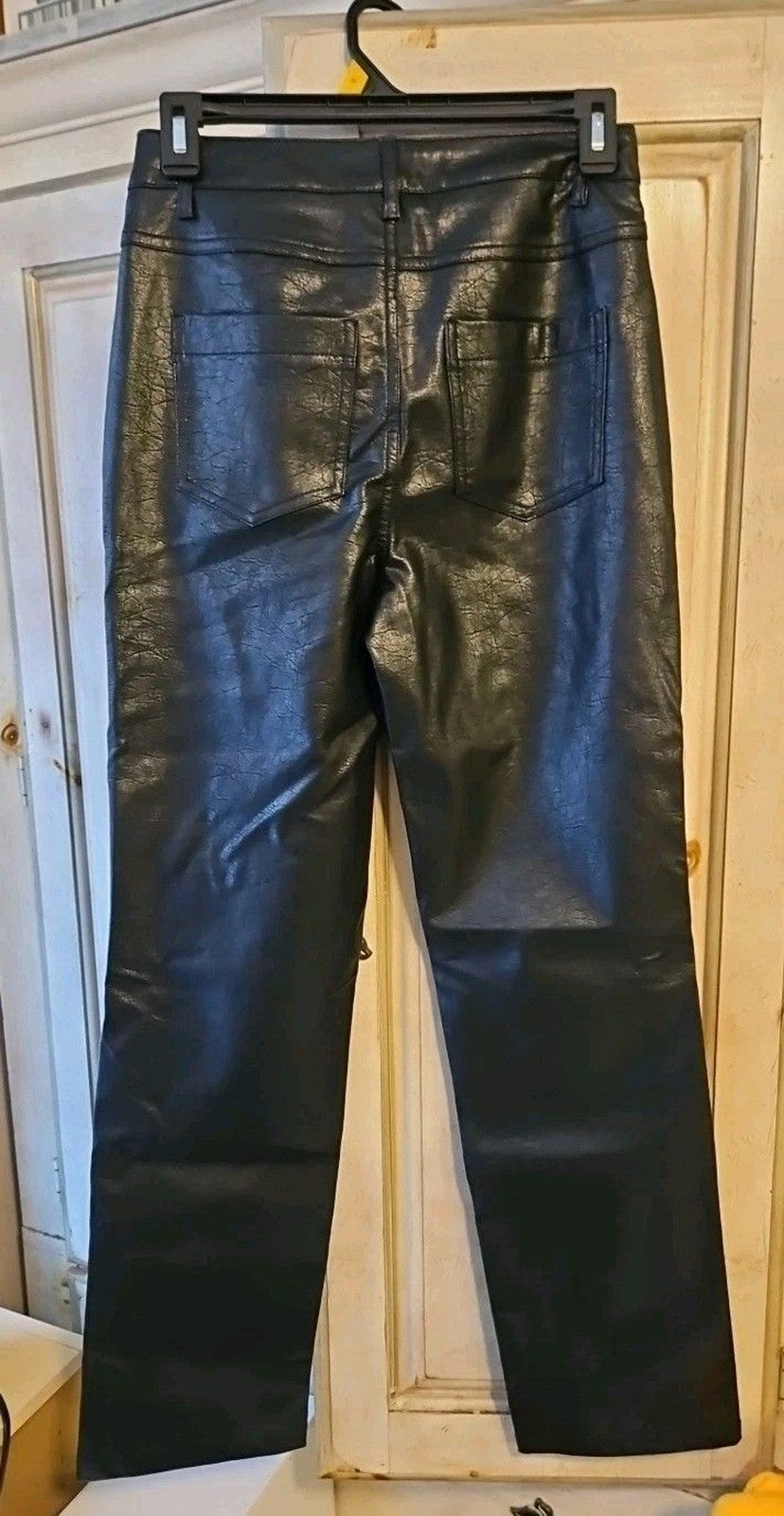 Altar'd State Black Vegan Faux Leather Pleather High Rise Pants Size 24 / XS