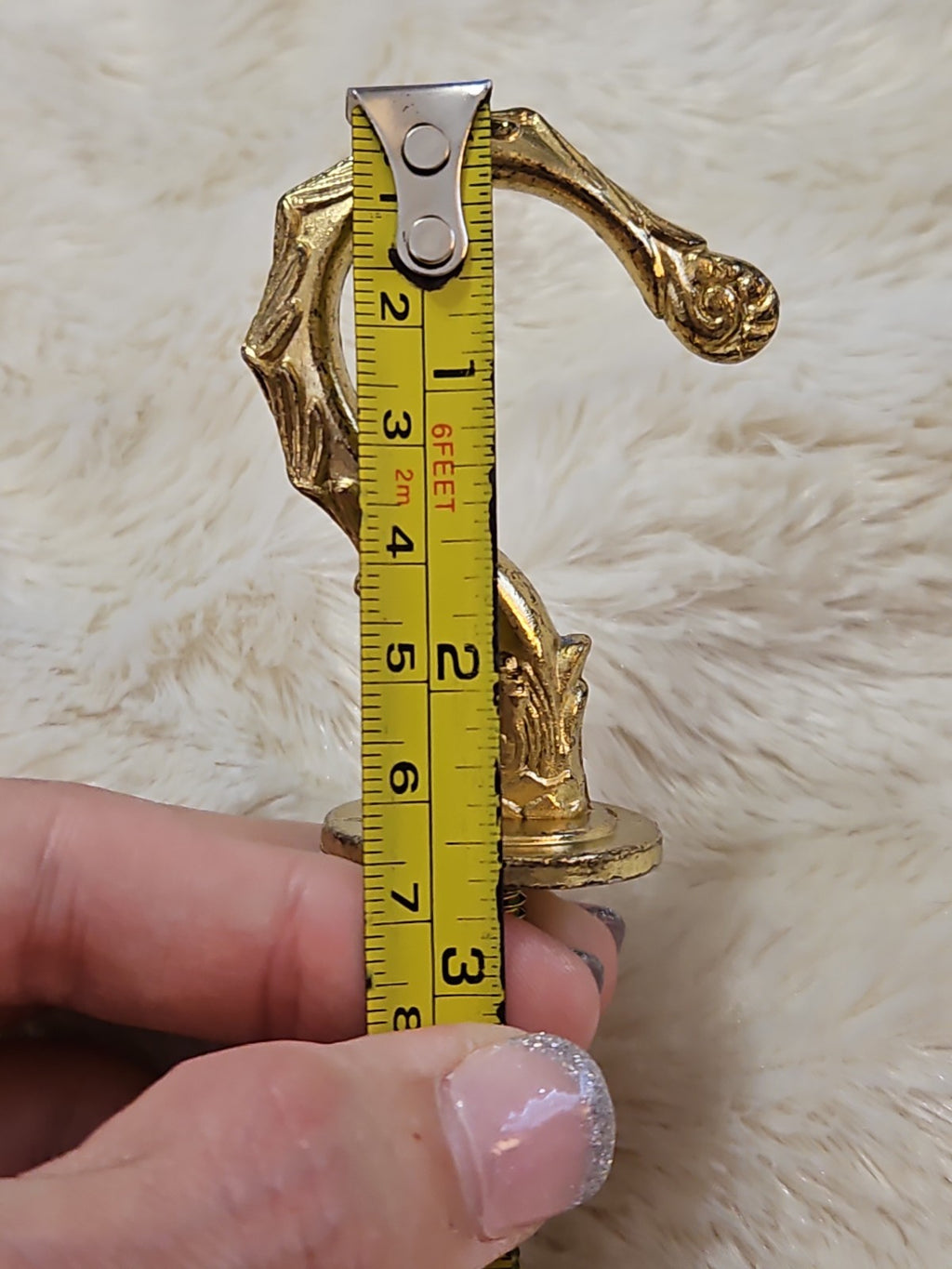 Vintage Brass Tone Wall Mounted Curtain Tie Back Hook Taiwan CSC #1