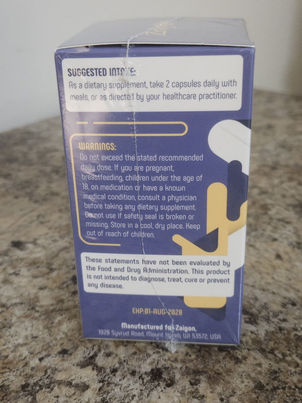 New Sealed Zaigon Liposmal Benfotiamine Metabolism Supplement 120 Capsules