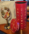 Lolita Hand Painted "Queen" 15oz Stem Wine Glass With Original Box