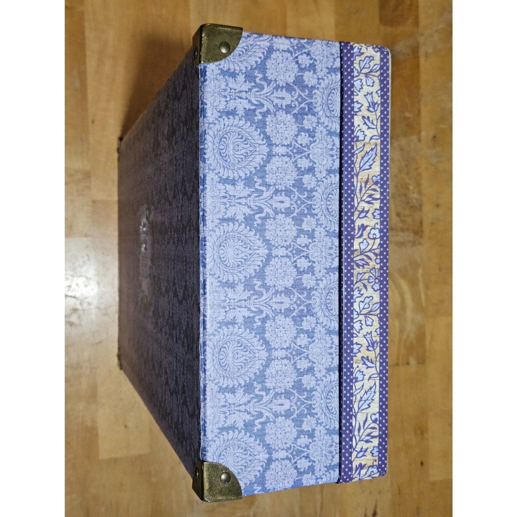 Rustic Shabby Chic Lavender "Home Sweet Home" Storage Trunk Box 15.5"x10"x4.5"