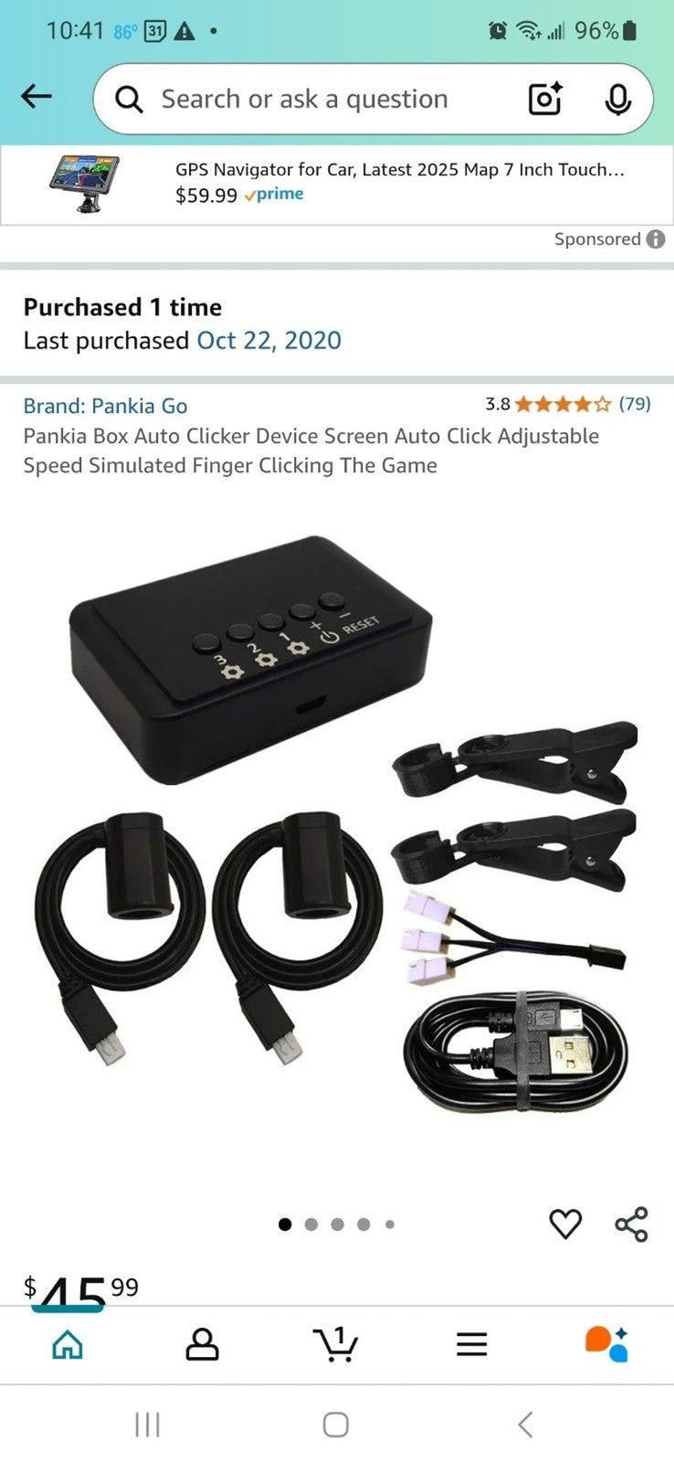 Pankia Go Auto Clicker Device For Phone Adjustable Speed Simulated Fingertap NIB