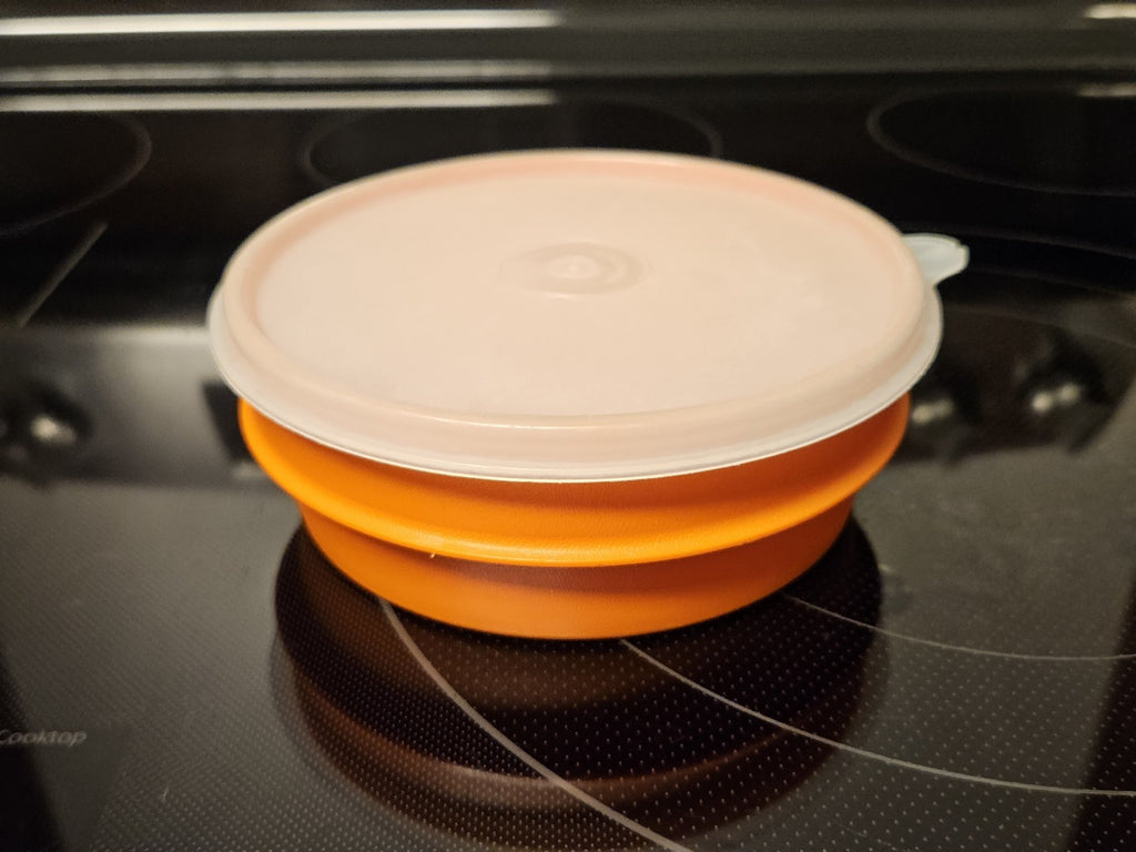 Vintage Tupperware Seal N Serve Storage Container Sheer Lid 238 Orange Bowl 1356