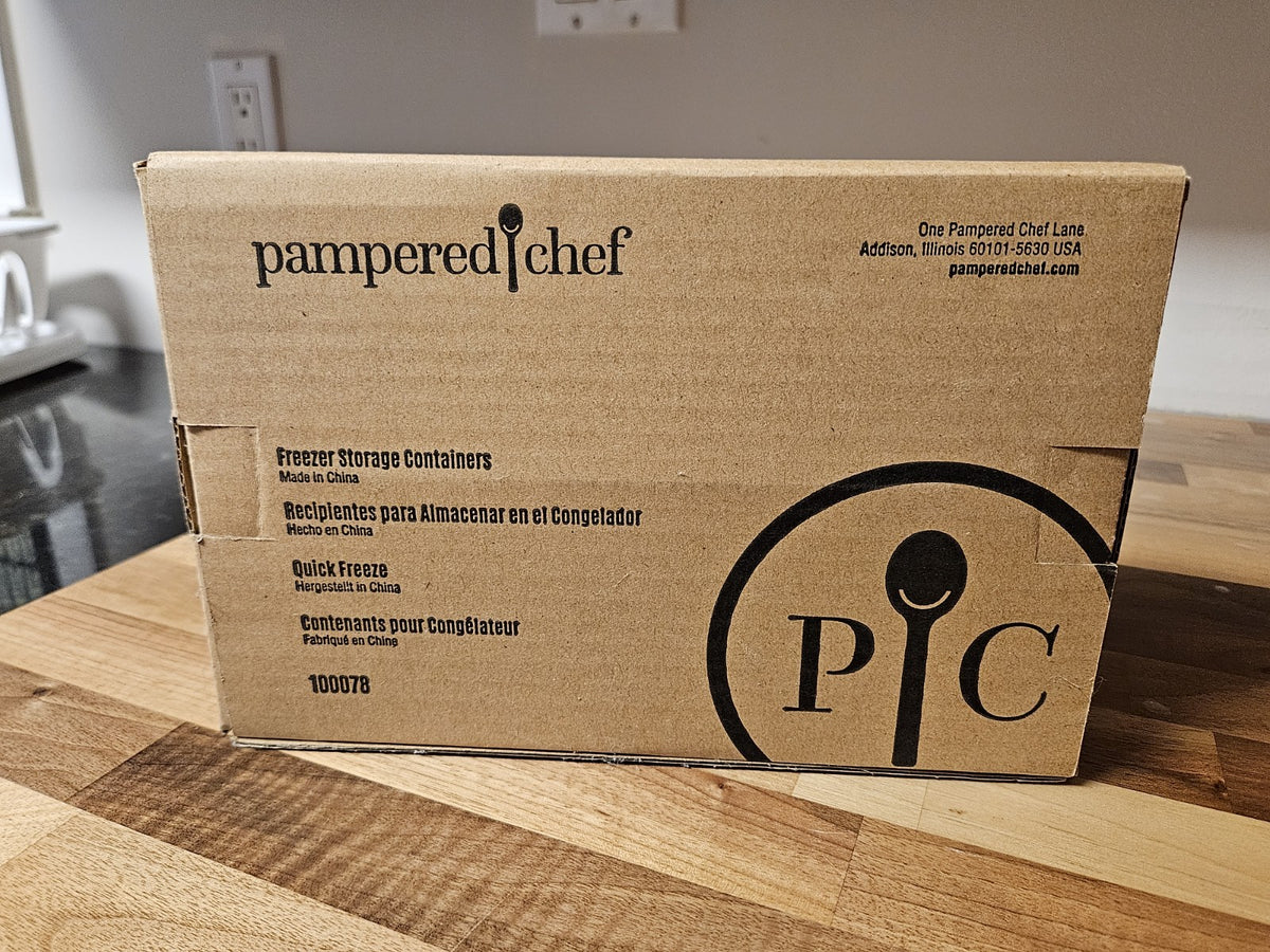 Set of 2 Pampered Chef Freezer Storage Containers with Lids #100078 NIB