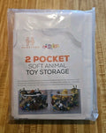 Brand New Sealed Package 2 Pocket Soft Animal Toy Storage by Honeyera - White