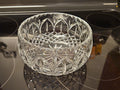 Vintage Irish Heritage Style Hand Cut Crystal Bowl 7.25" Laurel Leaf Starburst