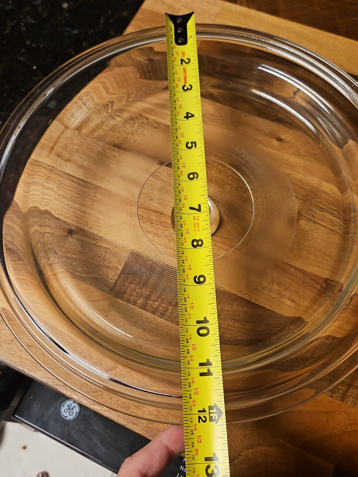 Vintage Clear Glass Lid - 11.5” Inside 12.25” Outside Casserole Slow Cooker Lid