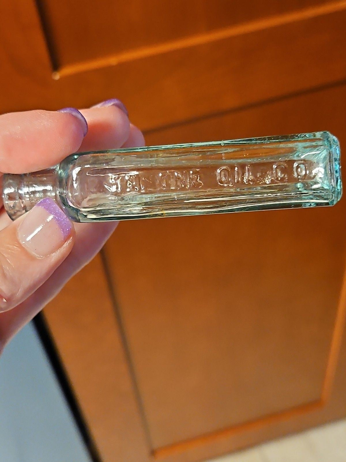 Set Of 2 Antique 3rd Gen 1900's Antique Three In One 3 in 1 Oil Glass Bottles