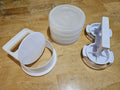Set of 4 Vintage Tupperware Hamburger Keepers #882 W/ Lid, Press & Slider Press