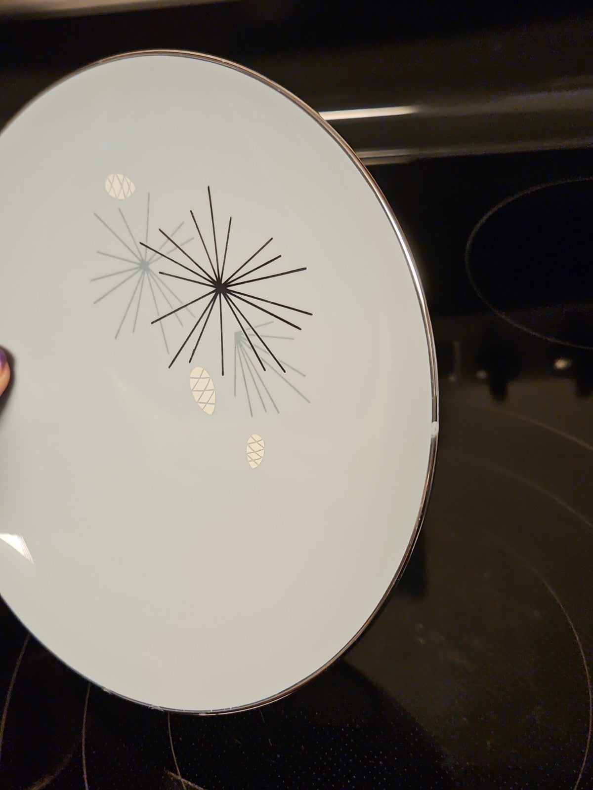 Vintage MCM Franciscan Silver Pine Bread & Butter Plate 6 3/8"