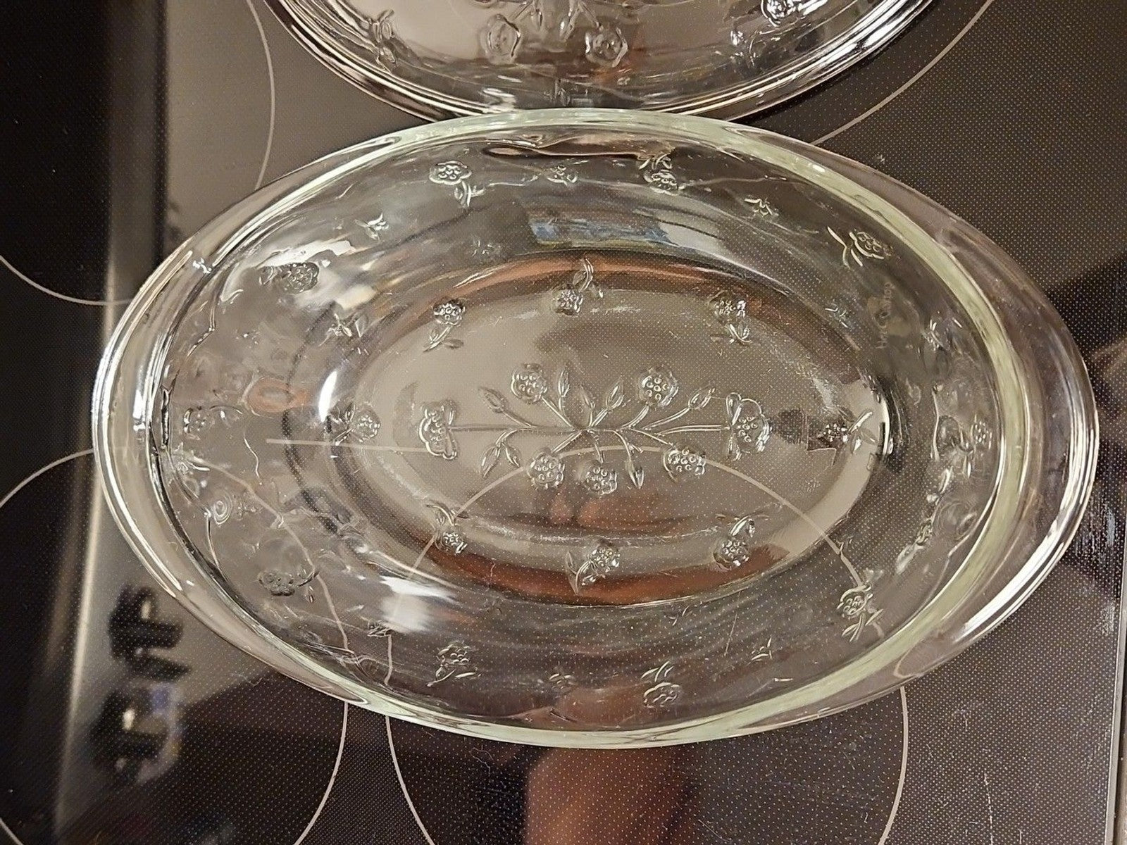 Vintage 90s Anchor Hocking Savannah Floral Glass 2 Qt Casserole Dish W Lid