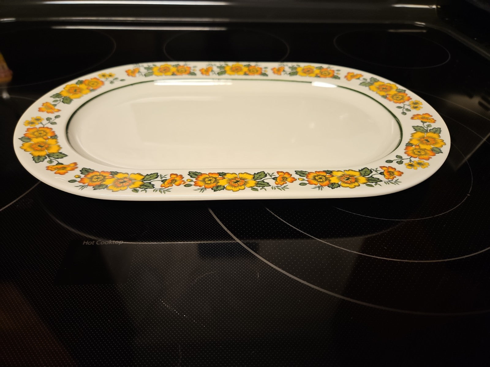 Vintage Villeroy & Boch Cottage Platter  13” x 8” Yellow And Orange Flowers EUC