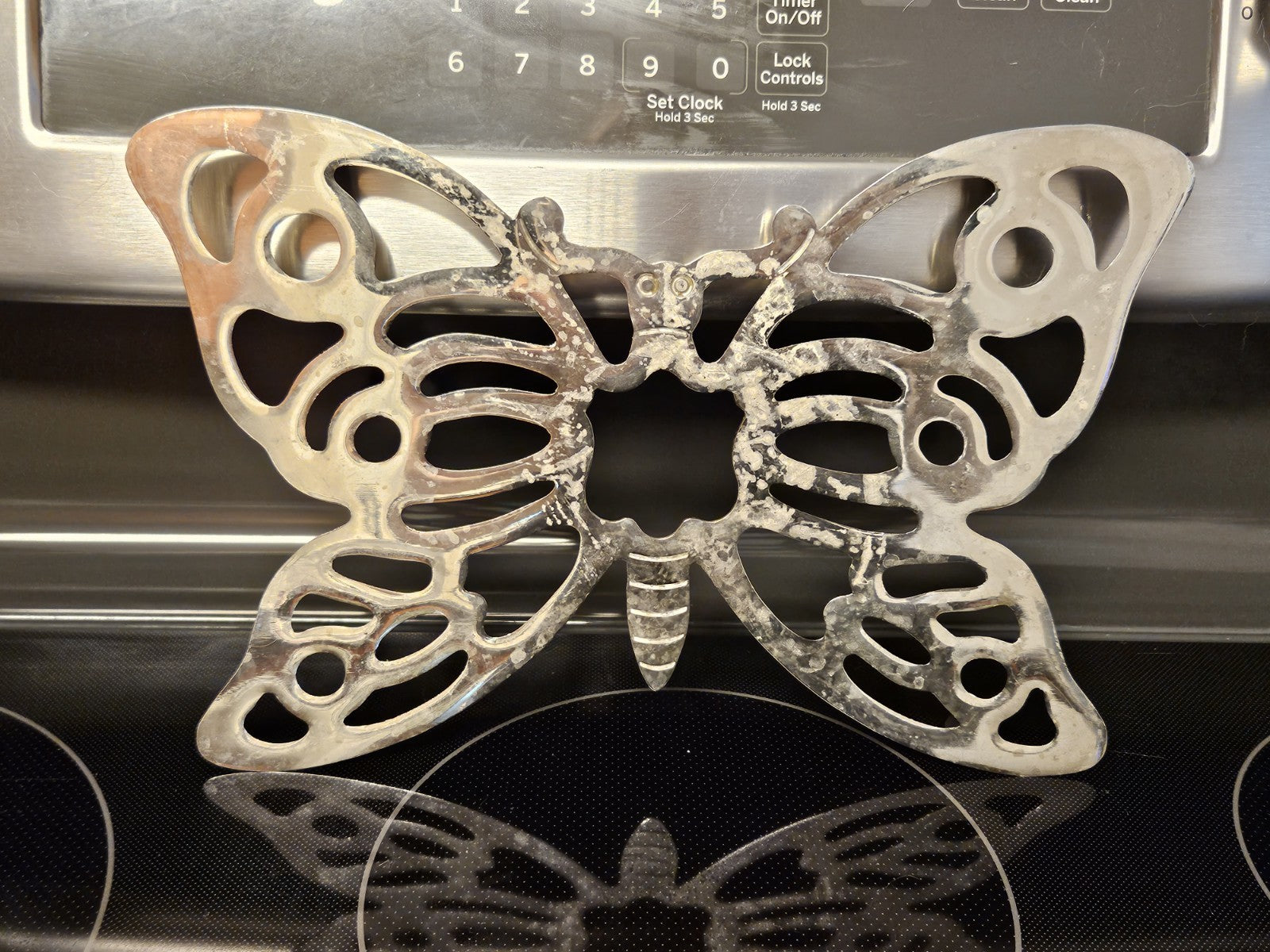 Vintage Butterfly Silver Plated Trivet Wall Hanging 1970s Made In Italy 11"