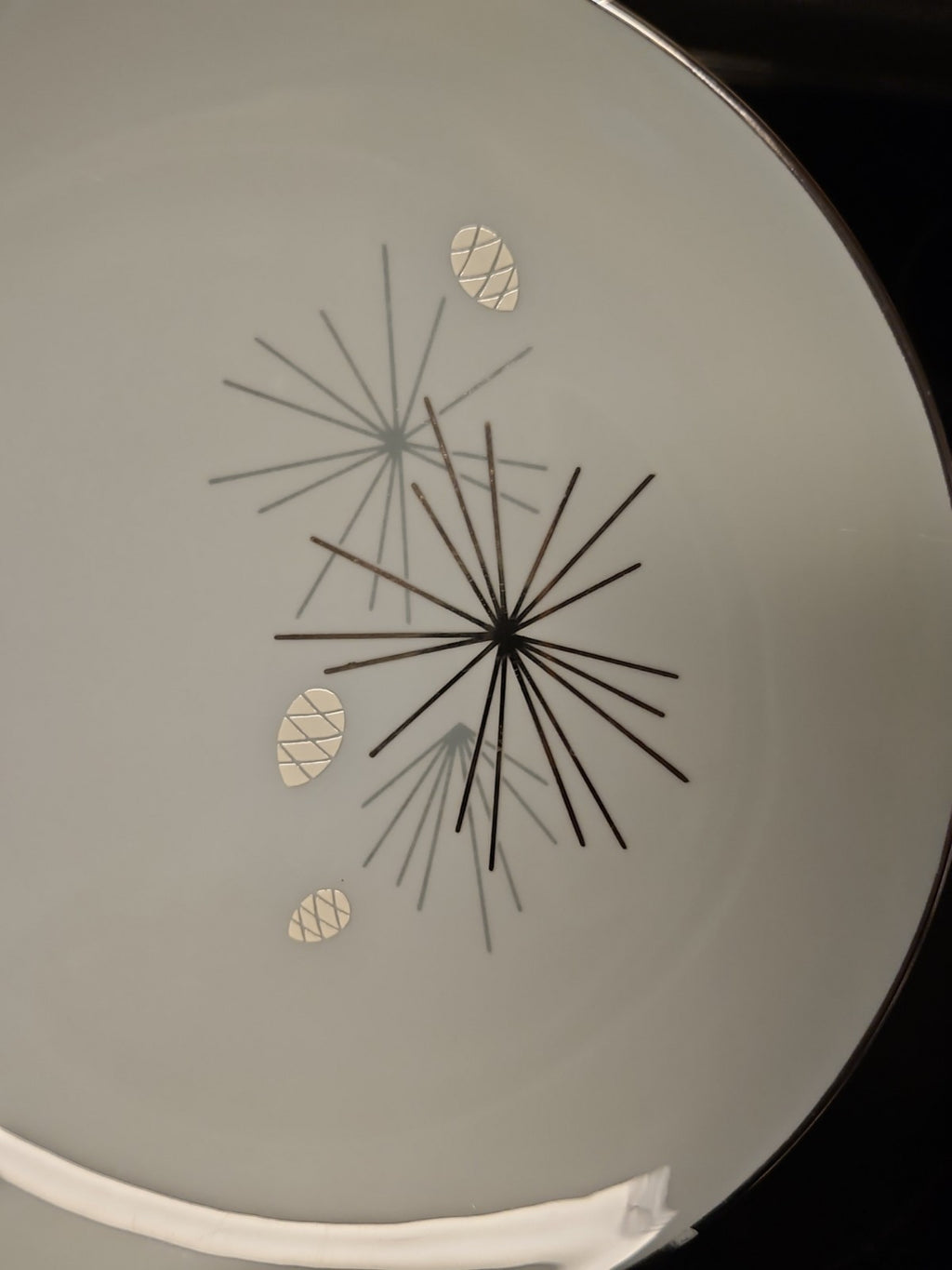 Vintage MCM Franciscan Silver Pine Bread & Butter Plate 6 3/8"