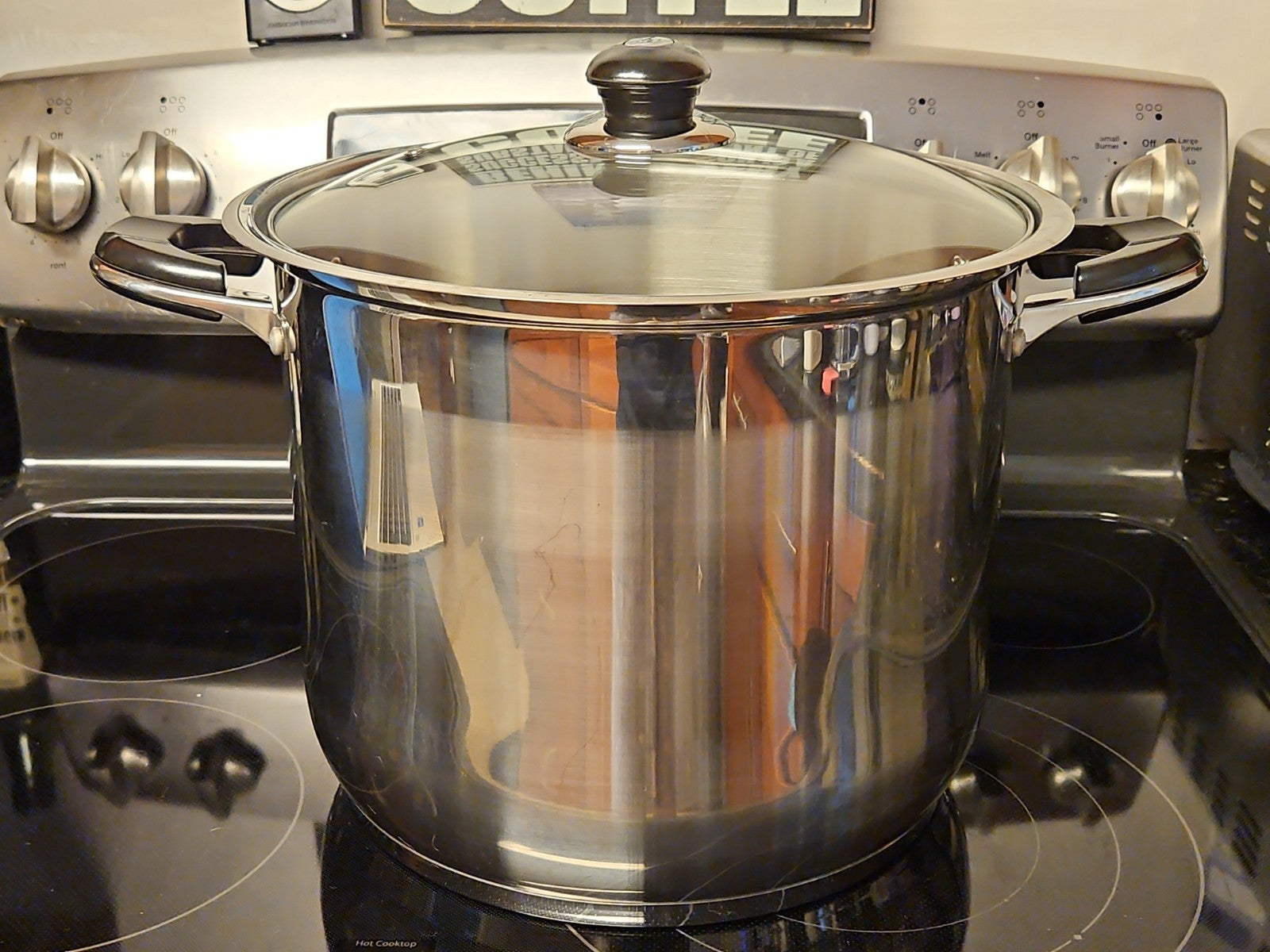 12qt Mega Cook Germany 18-10 Stainless Steel Stock Pot With Glass Lid