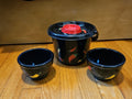 Vintage Y2k Black 4 piece Chip & Dip Serving Set Chili Pepper Design