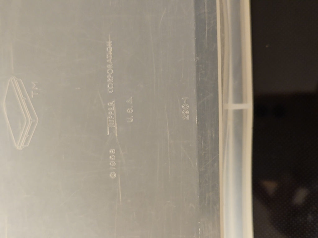 Vintage Tupperware Handolier #290 Sheer Rectangle Keeper With #291 Lid READ