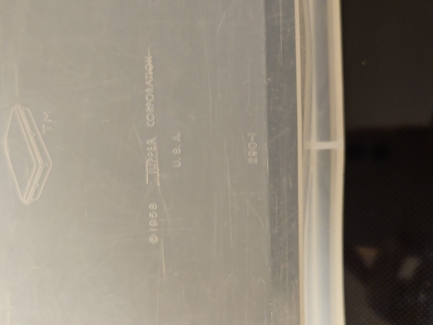 Vintage Tupperware Handolier #290 Sheer Rectangle Keeper With #291 Lid READ