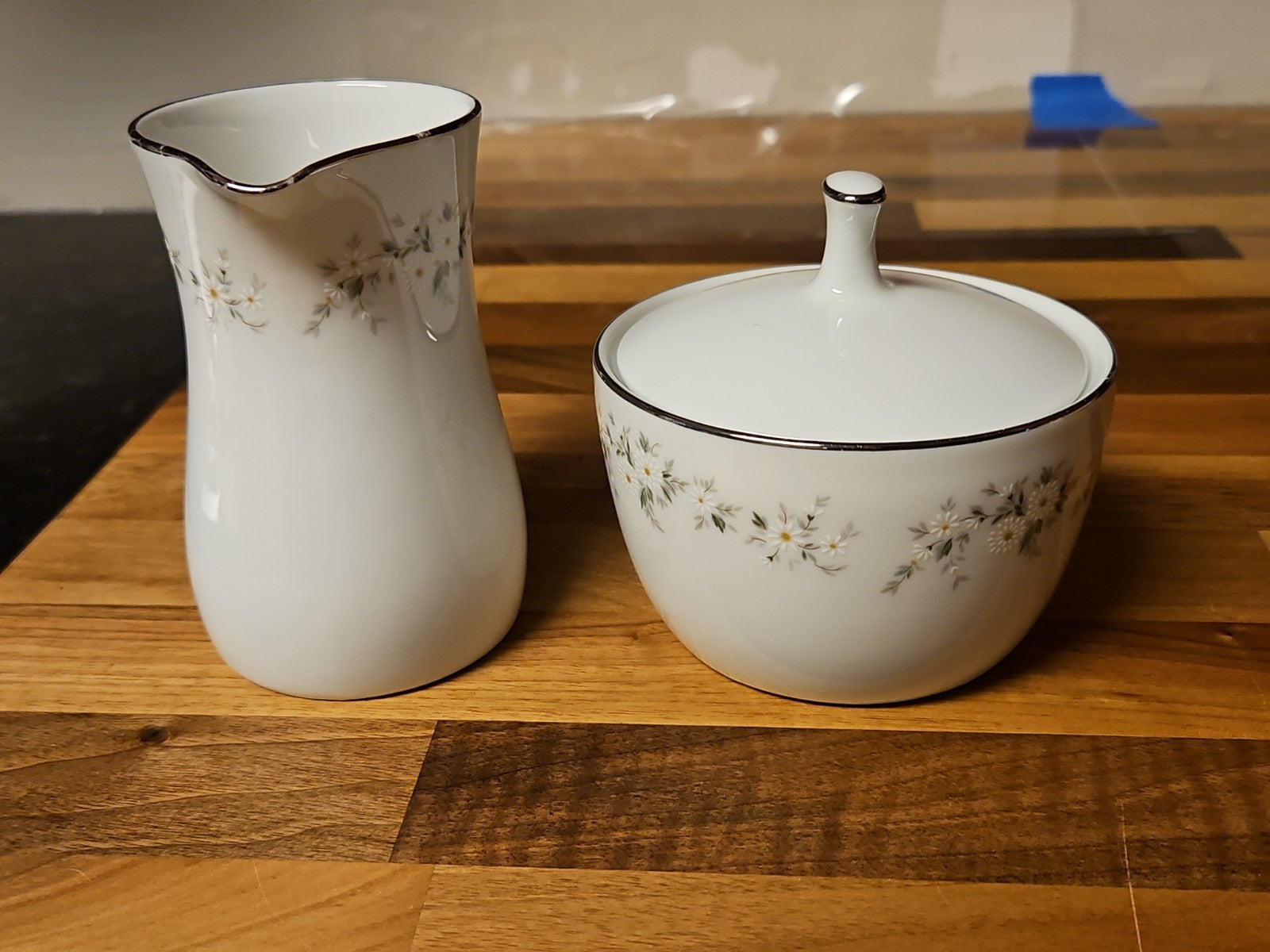 Vintage Noritake Annabelle Sugar Bowl and Creamer Set #6856 Made In Japan