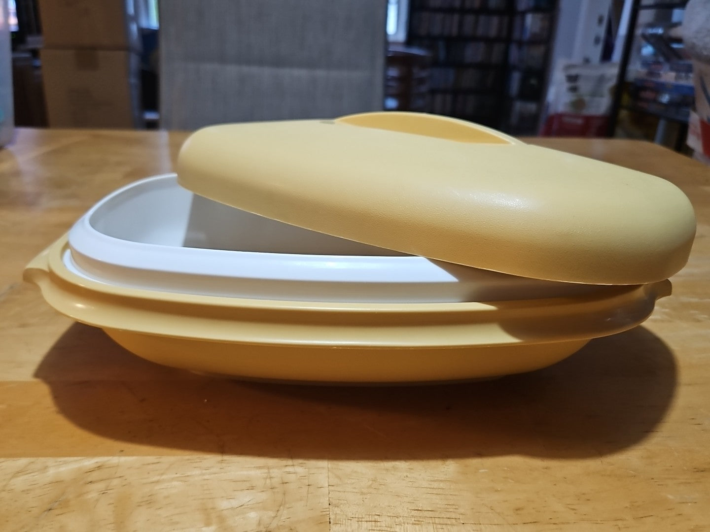 Vintage Tupperware Microwave Steamer #1273 Harvest Gold 3 Piece Set