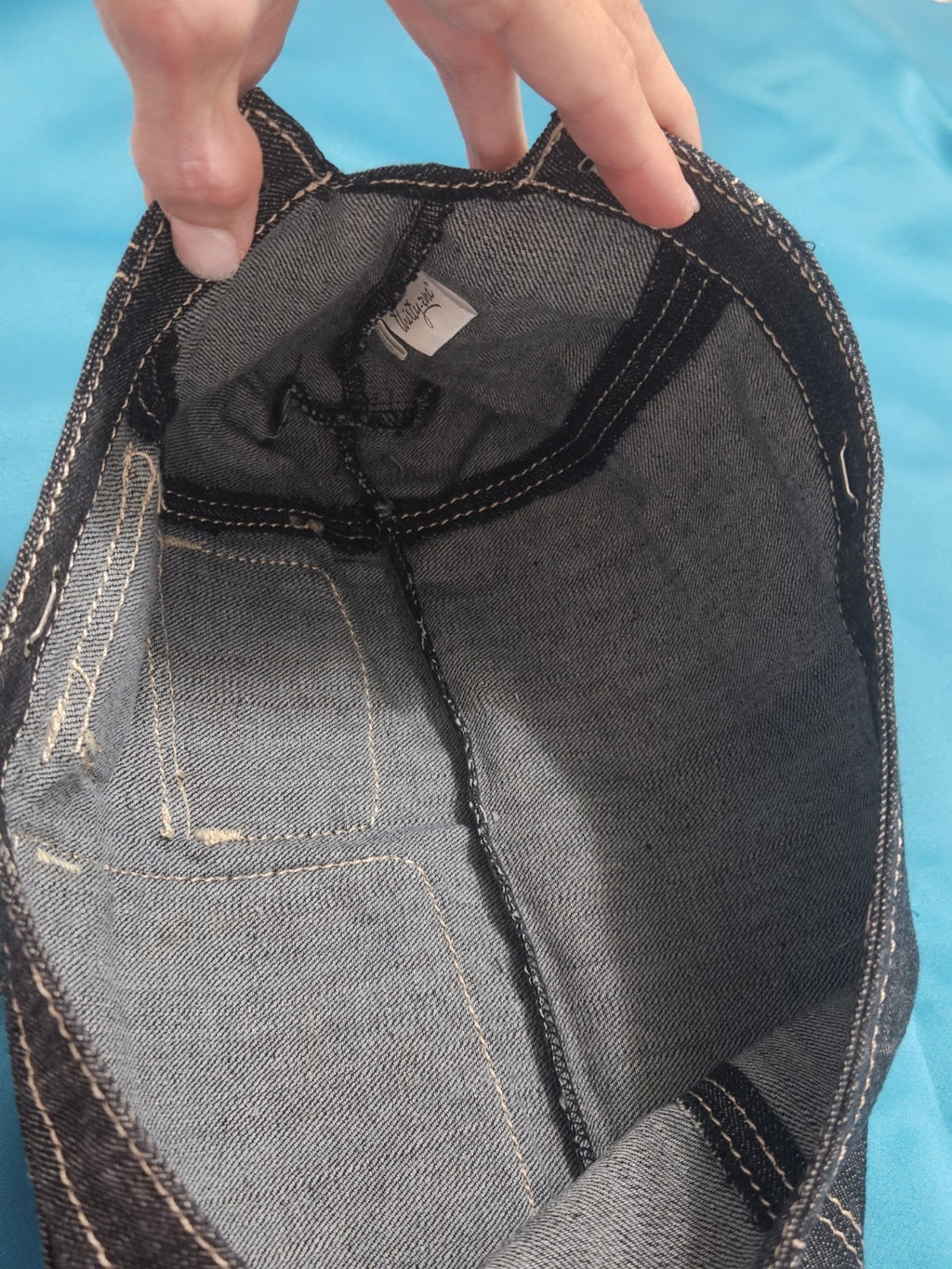 NWOT Thirty-One Fitted Purse Skirt Dark Wash Denim With Pocket Accents