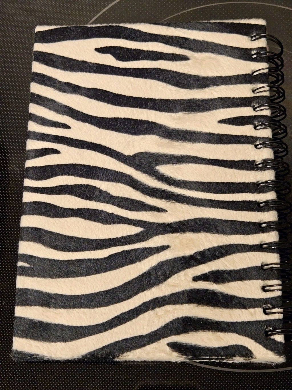 Sexy Chic Fuzzy Zebra Print Hardcover Journal Ruled Pink Lining 8.5" X 6"