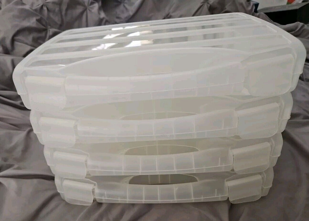 Lot 4 Lrg Adjustable Compartment Craft Storage Box with Handle by Bead Landing™