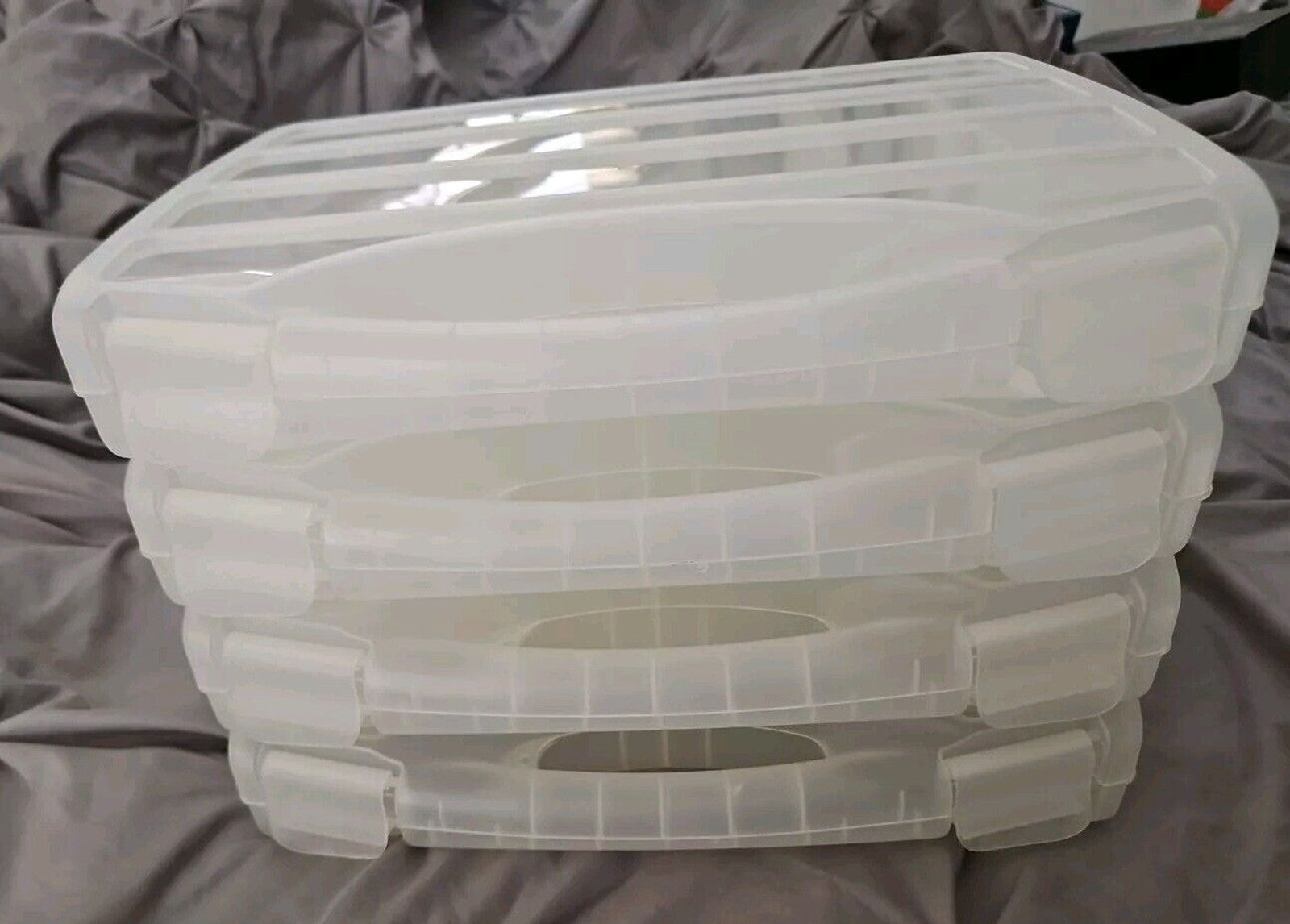 Lot 4 Lrg Adjustable Compartment Craft Storage Box with Handle by Bead Landing™