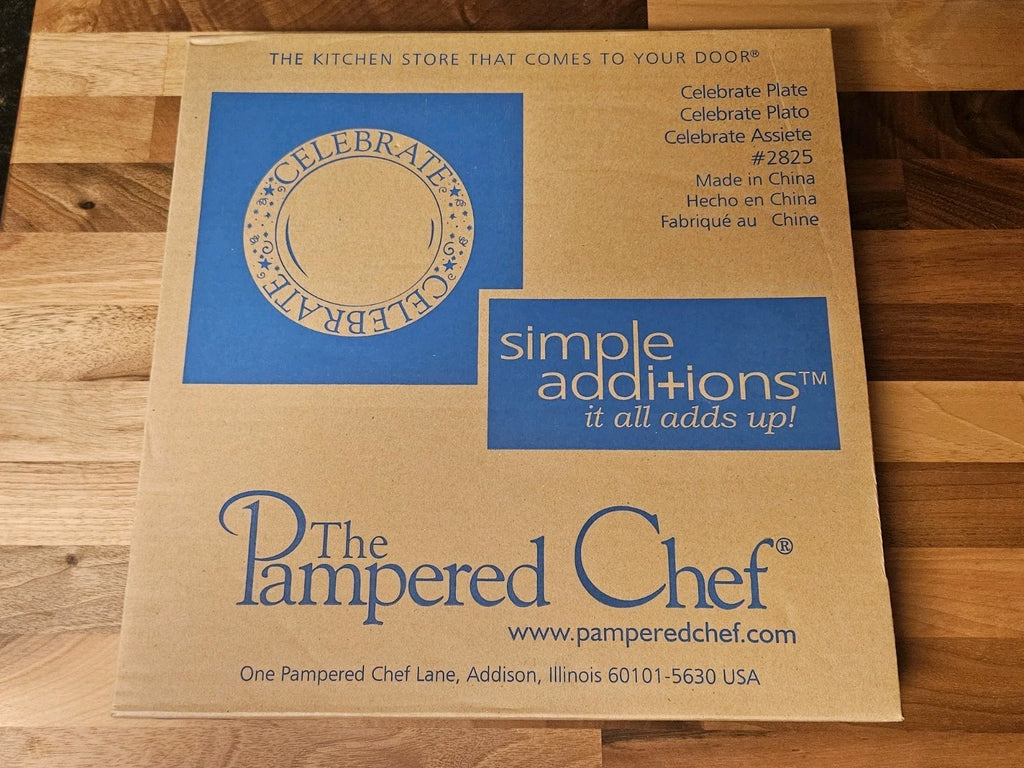 New In Box Pampered Chef Celebrate Plate 11 1/8" #2825 Cake Plate Dinner Plate