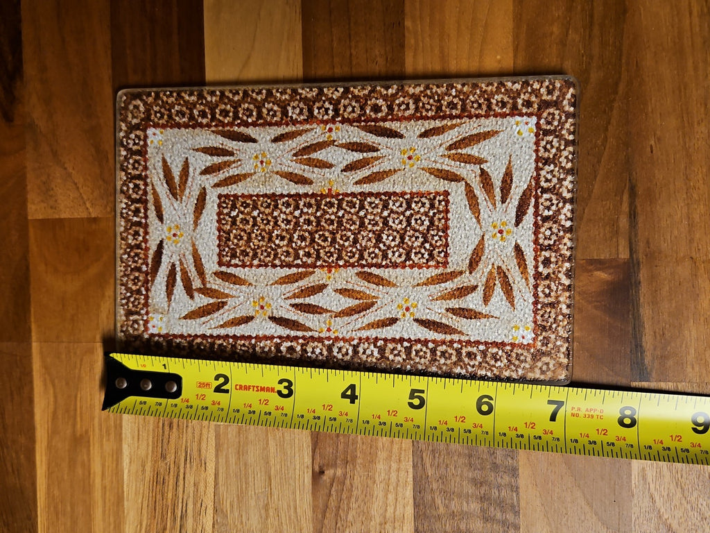 Set Of 2 Temptations By Tara Old World Brown Glass Trivets In Metal Holders