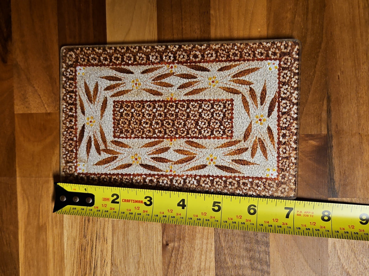 Set Of 2 Temptations By Tara Old World Brown Glass Trivets In Metal Holders