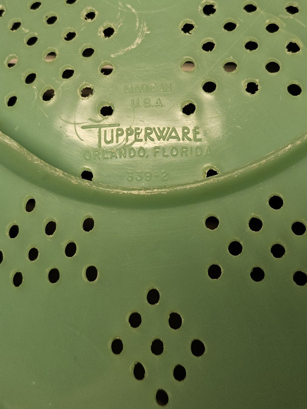 Vintage Tupperware Jadeite Green 9'' Pasta Strainer Colander W Lid #339 & #516